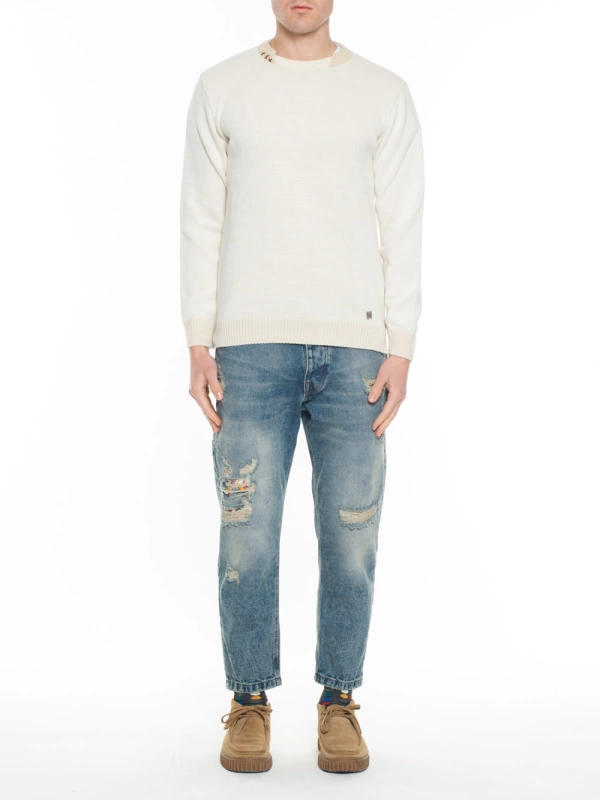 B.COLOUR PATCHED SWEATER