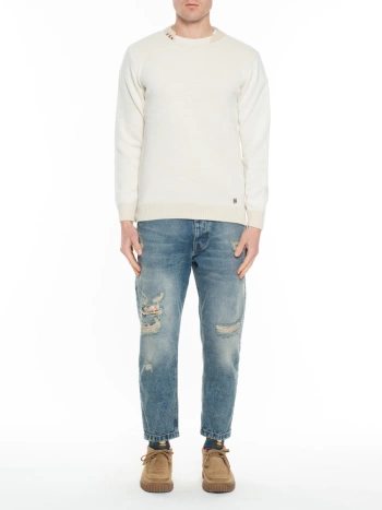 B.COLOUR PATCHED SWEATER