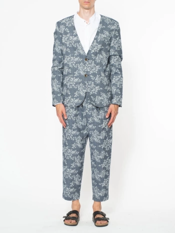 JAQUARD EFFECT DENIM SHAWL JACKET