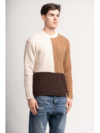 MAGLIA BLOCK COLOUR BOUCLE'