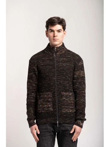 MELANGE ZIP-UP SWEATER