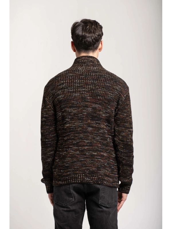 MELANGE ZIP-UP SWEATER