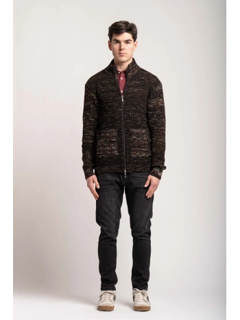 MELANGE ZIP-UP SWEATER