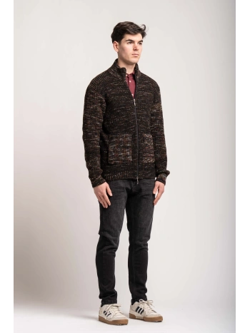 MELANGE ZIP-UP SWEATER