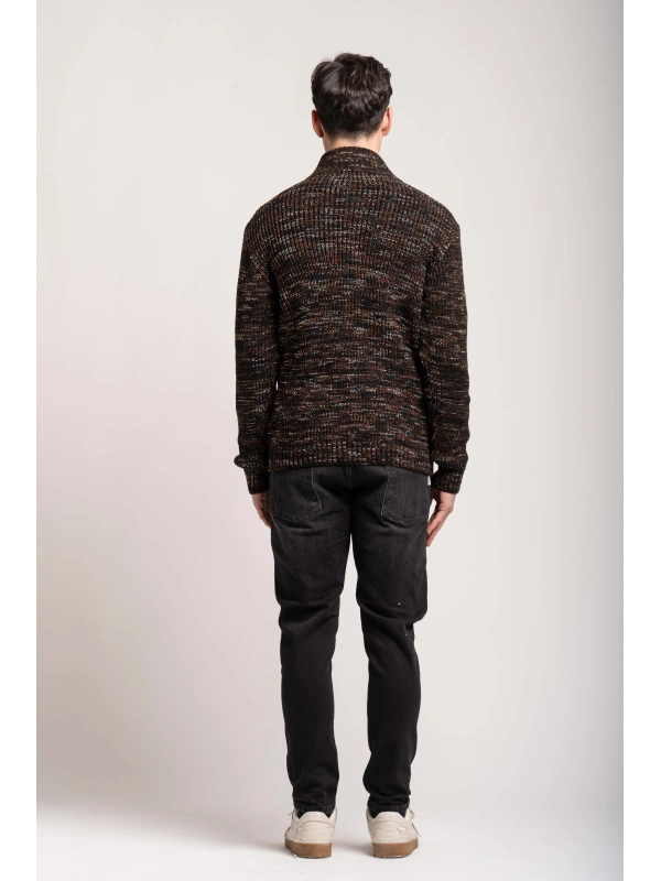 MELANGE ZIP-UP SWEATER