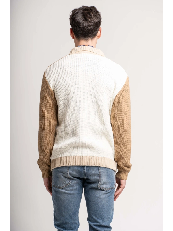 POCKET INTARSIA JACKET