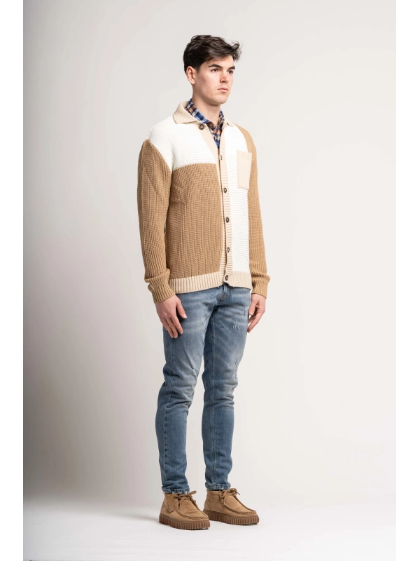 POCKET INTARSIA JACKET