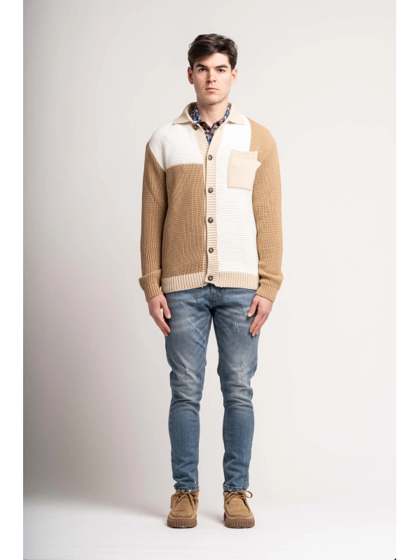 POCKET INTARSIA JACKET