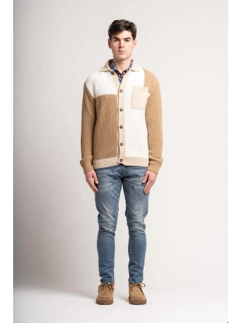 POCKET INTARSIA JACKET