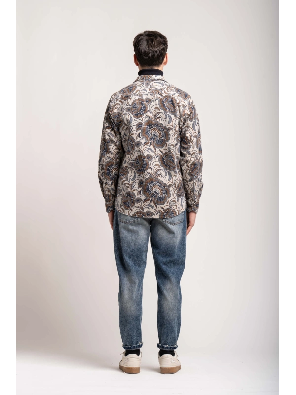 PRINTED VELVET OVERSHIRT