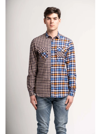 CHECK PATCHWORK SHIRT