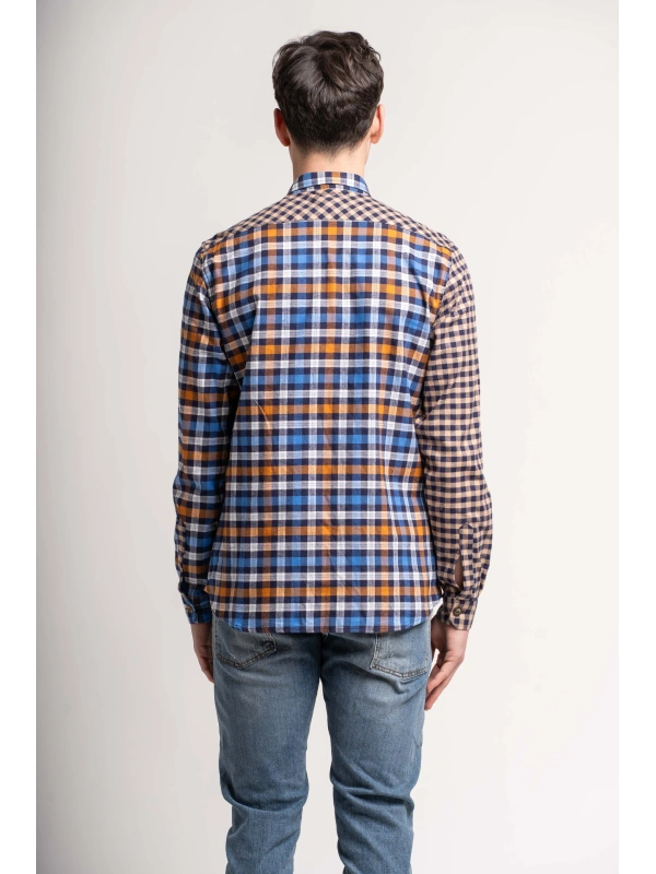 CHECK PATCHWORK SHIRT