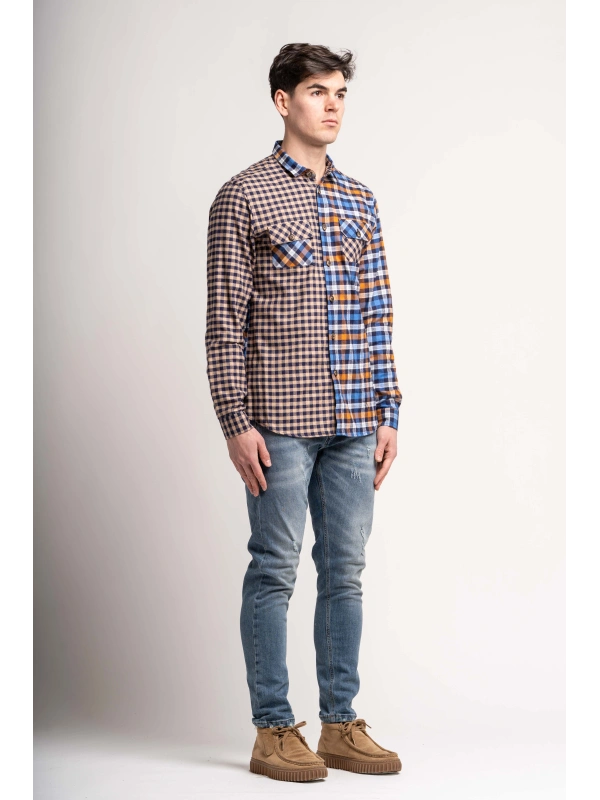 CHECK PATCHWORK SHIRT