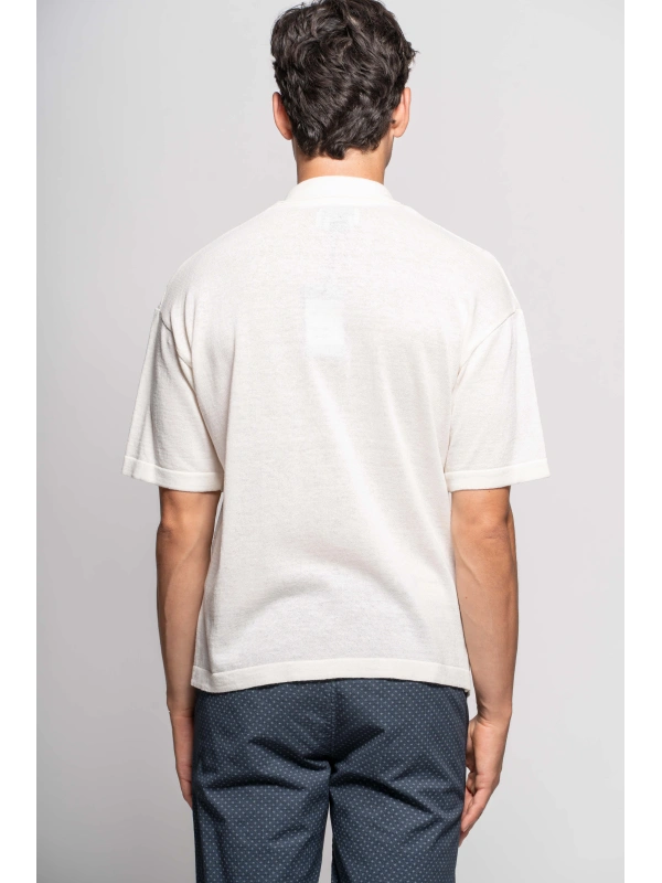 S/M SHIRT WITH BEIGE MELANGE TRIANGLES