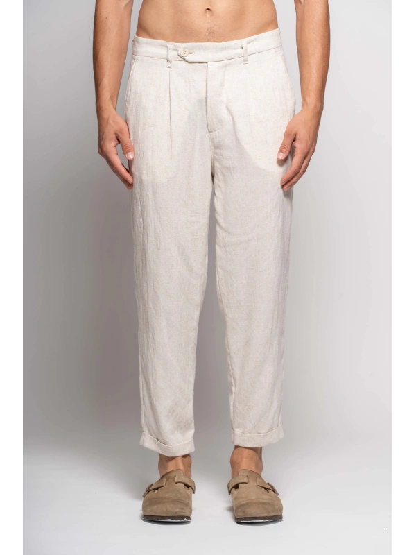 LINEN MIX TROUSERS