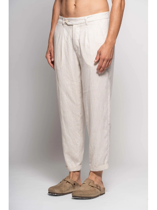 PANTALONE MISTO LINO