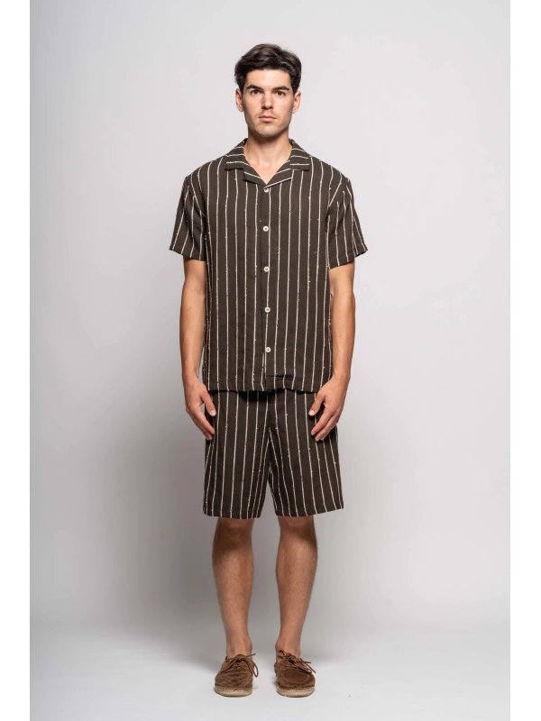 BERMUDA SHORTS WITH JAQUARD STRIPES