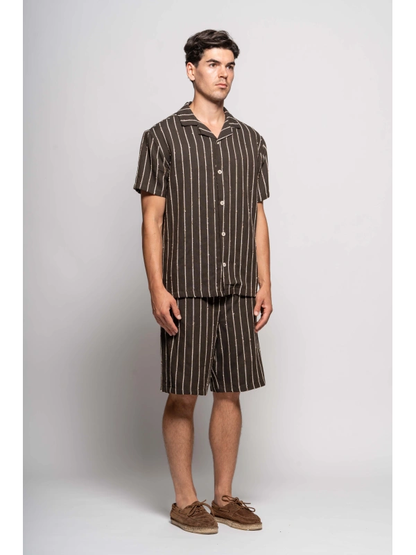 BERMUDA SHORTS WITH JAQUARD STRIPES