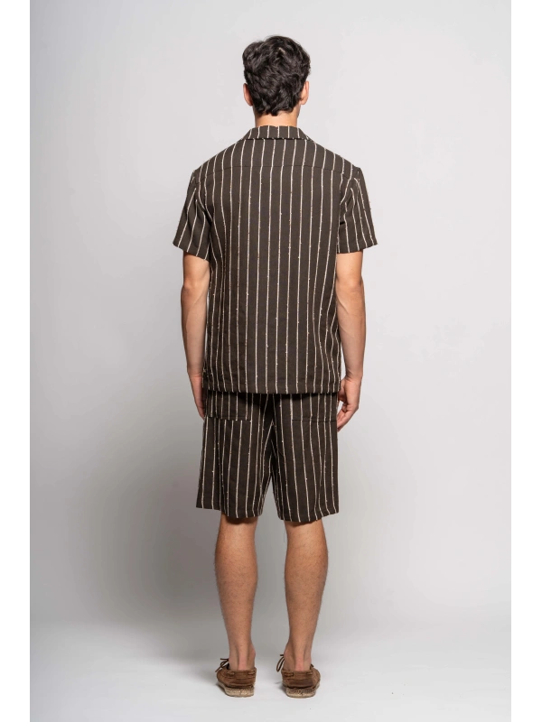 BERMUDA SHORTS WITH JAQUARD STRIPES