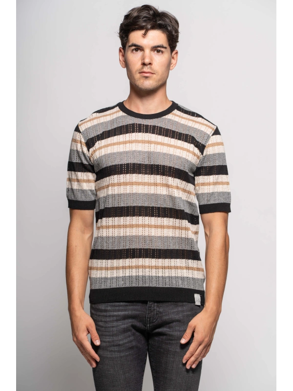 STRIPED M/S T-SHIRT