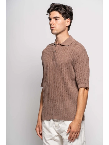 FLOWER RIBBED POLO SHIRT