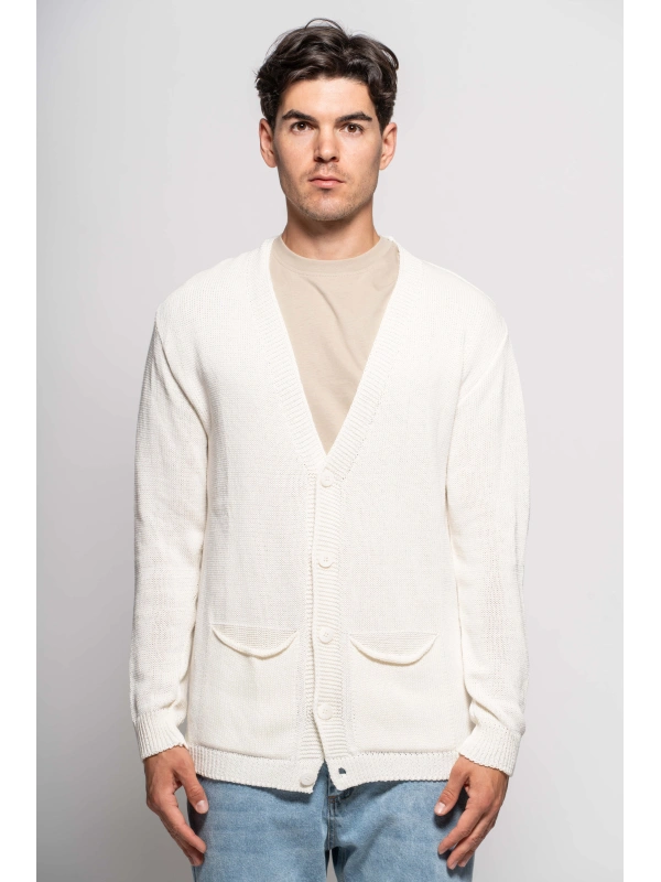 MAGLIA CARDIGAN BEIGE 2