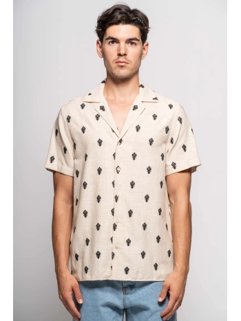 CAMICIA M/M RICAMO ALL OVER