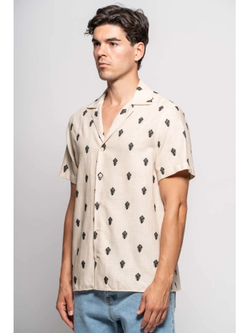 CAMICIA M/M RICAMO ALL OVER