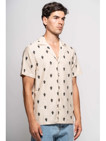 CAMICIA M/M RICAMO ALL OVER