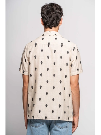 CAMICIA M/M RICAMO ALL OVER