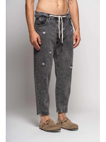 BLACK DRAWSTRING JEANS