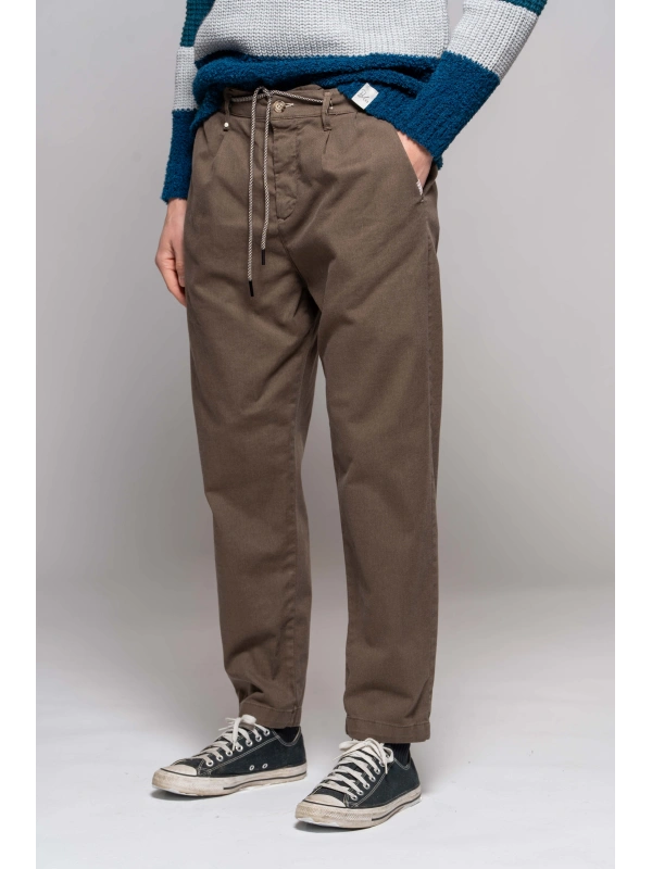 DRAWSTRING PANTS WITH EMBROIDERY