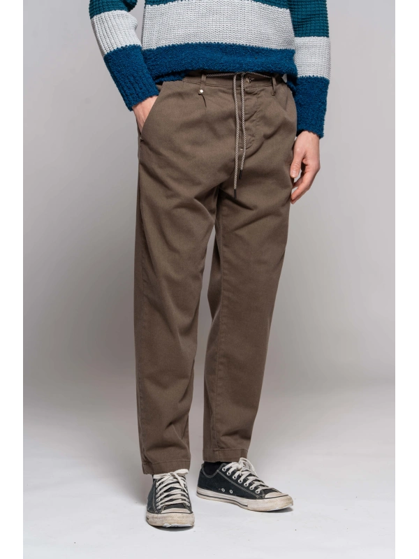 DRAWSTRING PANTS WITH EMBROIDERY