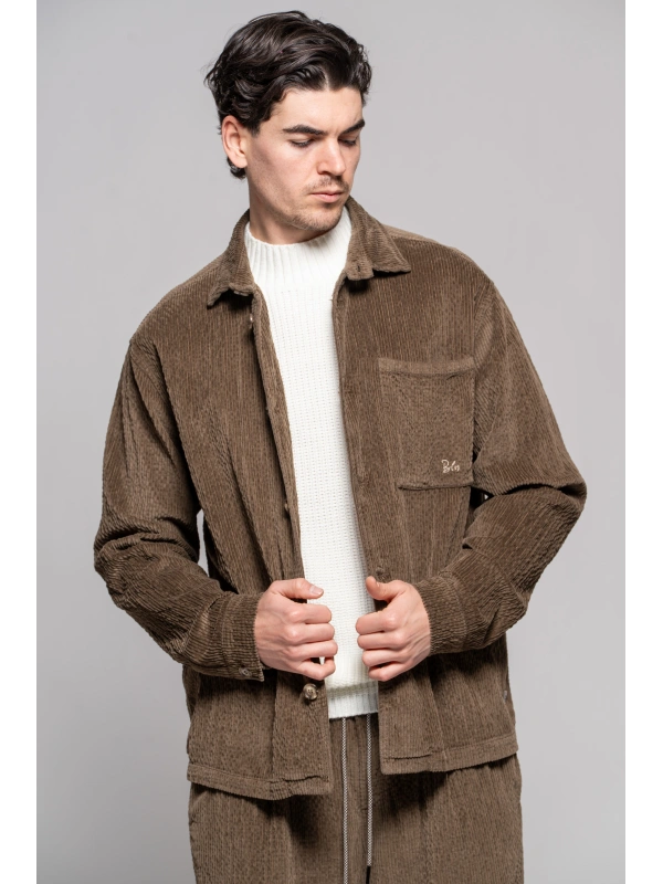 OVERSHIRT VELL.MARTELLATO COGNAC