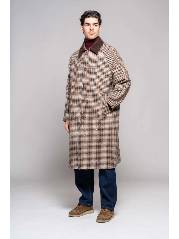 OVER COAT P.DE POULE COLLAR VELVET