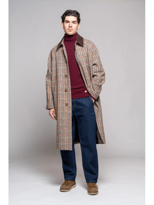 OVER COAT P.DE POULE COLLAR VELVET