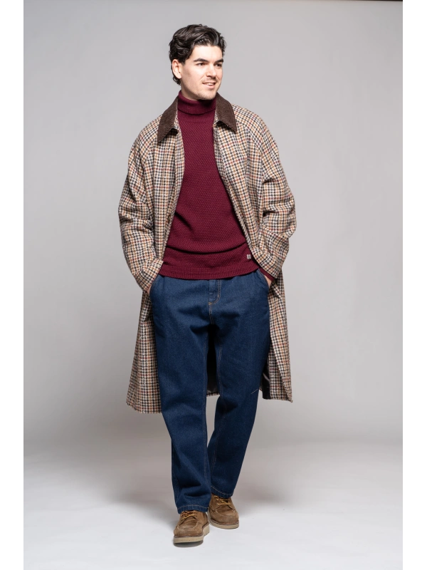 OVER COAT P.DE POULE COLLAR VELVET