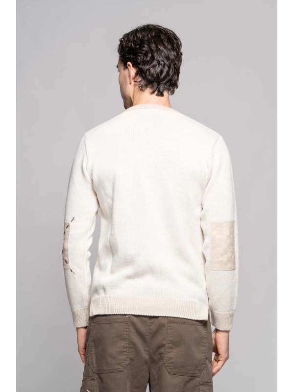 BICOLOR PATCHES SWEATER