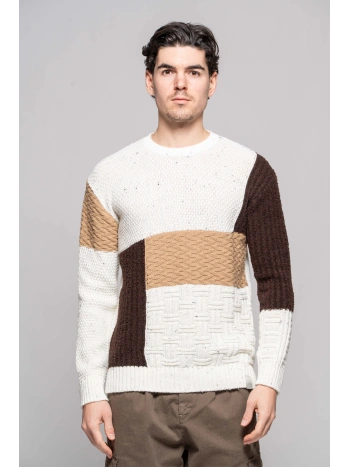 MAGLIA JAQUARD GEOM. BLU