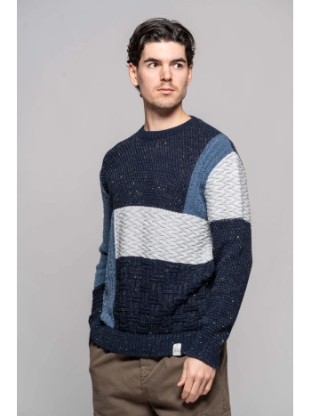 MAGLIA JAQUARD GEOM. BLU