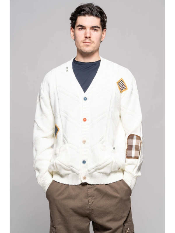 CARDIGAN PATCH TESS. VERDE INGLESE
