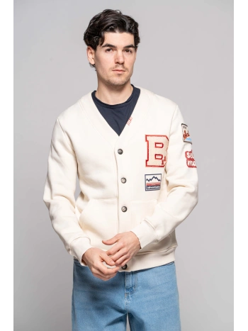 CARDIGAN FELPA PATCH BLU NAVY