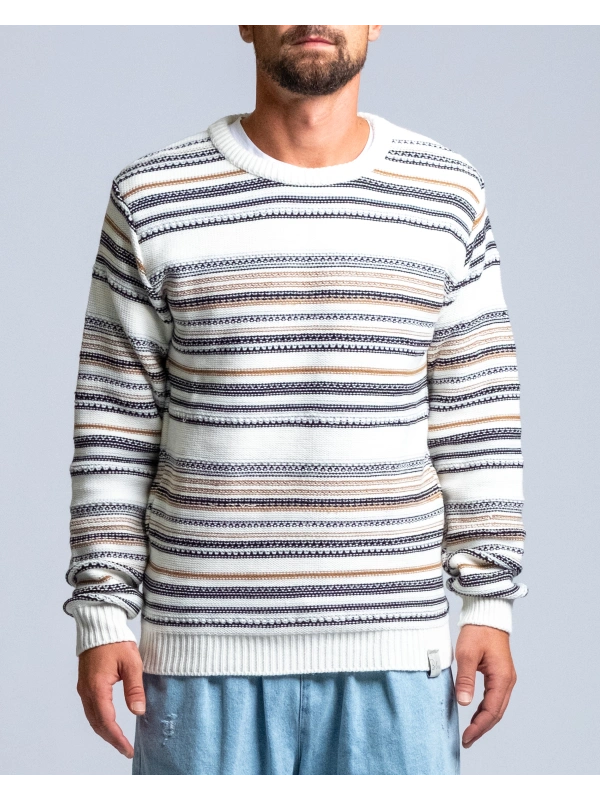 MAGLIA RIGA JAQUARD PANNA