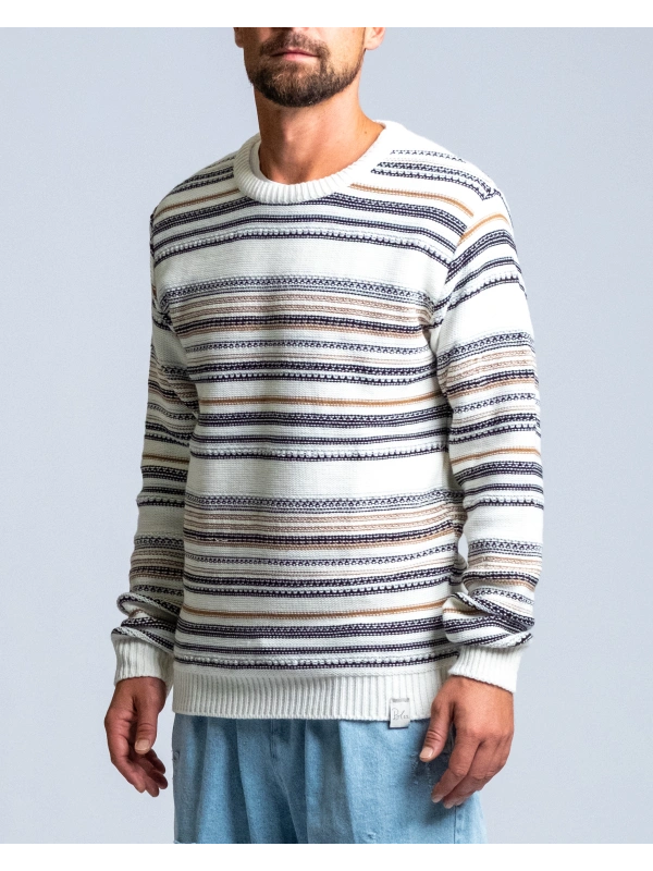 MAGLIA RIGA JAQUARD PANNA