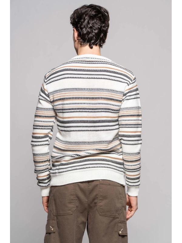 MAGLIA RIGA JAQUARD PANNA