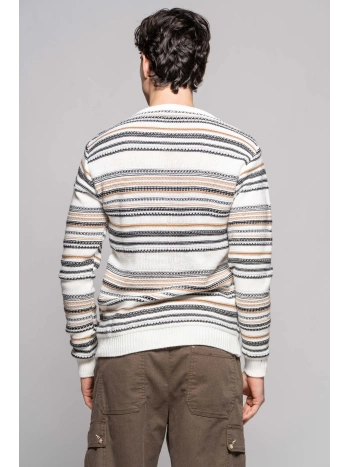 MAGLIA RIGA JAQUARD PANNA