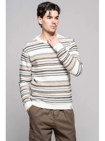 MAGLIA RIGA JAQUARD PANNA