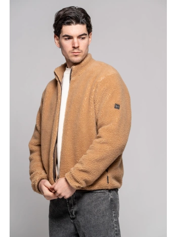 GIUBBINO TEDDY FULL ZIP CAMMELLO