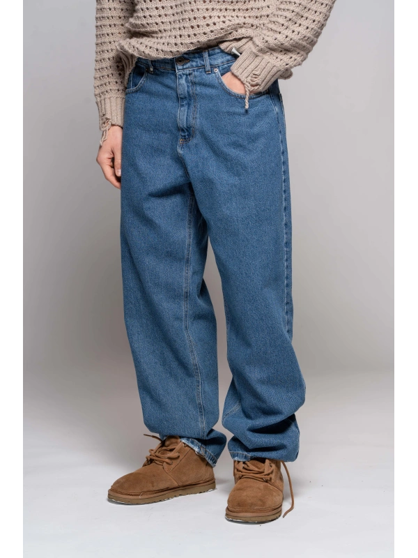 MEDIUM MARBLE PALAZZO JEANS