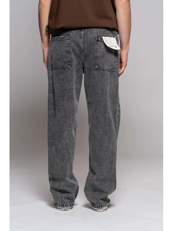 BLACK MARBLE PALAZZO JEANS